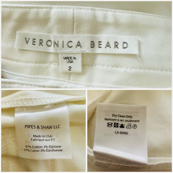 Veronica Beard Tailored White Ankle Zip Skinny Pants Size 2 - Picture 10 of 10